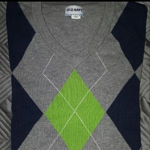 Men's Argyle V-Neck Sweater